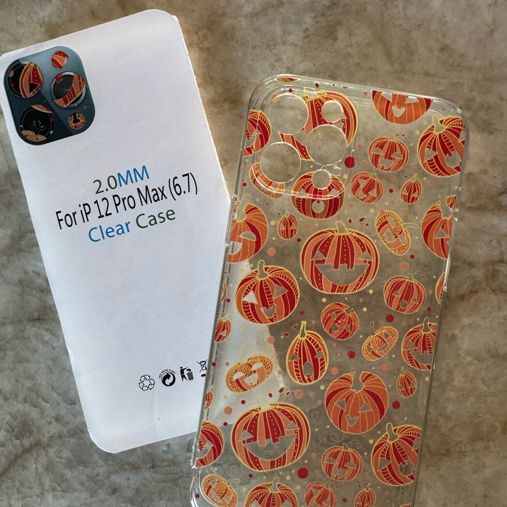 Clear Pumpkin Pattern Phone Case for iPhone 12 Pro Max